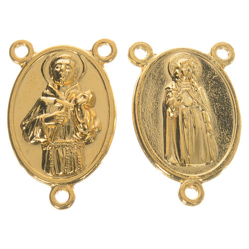 Mittelstück für Rosenkranz, Heiliger Franziskus und Heilige Klara, 1,6 cm 1