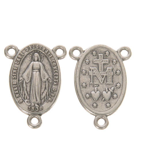 Mittelstück für Rosenkranz, Wundertätige Madonna, oval, 1,8 cm 1