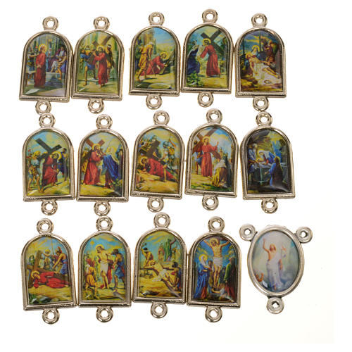 Pater and medal Way of the Cross SPANISH 15pcs 1