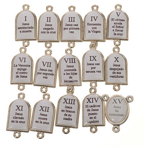 Pater and medal Way of the Cross SPANISH 15pcs 2