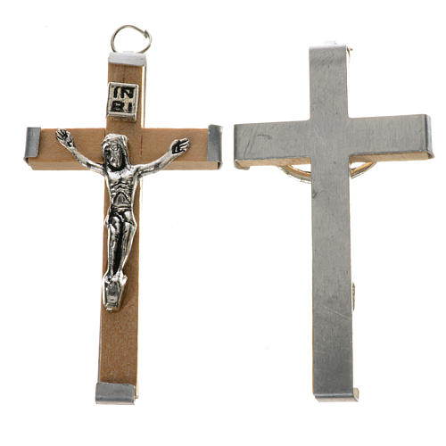 Rosenkranzkreuz, Kreuz aus Holz, natur, 5,7 cm 1