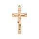 Crucifix for rosary, Val Gardena natural wax-coated wood s1