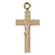 Crucifix for rosary in natural waxed Valgardena wood s1