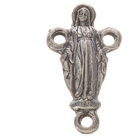 Mittelstück für Rosenkranz, Wundertätige Madonna, aus Zamak