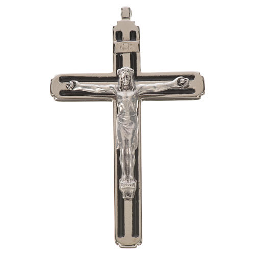 Crucifix pour chapelet nickelé et galvanisé argent vieilli 1