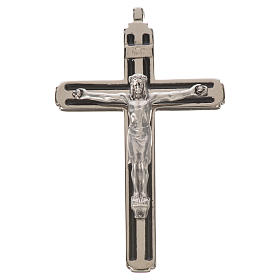 Crucifix for rosaries, nickel-plated with galvanic in antique si