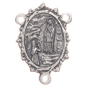 Mittelstück für Rosenkranz, Muttergottes von Lourdes und Bernadette