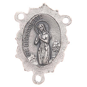 Medal for DIY rosary with Our Lady of Lourdes and Saint Bernadette