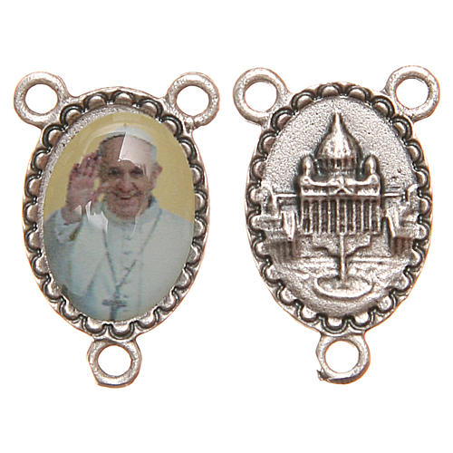 Łącznik Papież Franciszek metal owalny żywica 1.8 cm 1