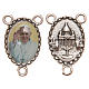 Oval medal for DIY rosary in resin with Pope Francis 1.8cm s1