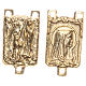 STOCK rectangular medal in golden metal with Grotto of Lourdes s1