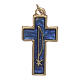 Holy Spirit cross in gold metal and blue varnish s2