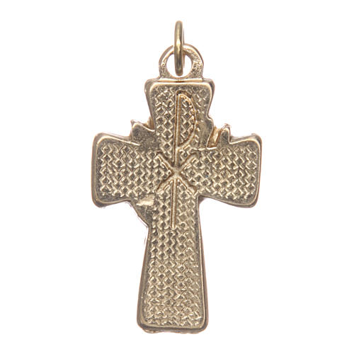 Rosenkranzkreuz, Heiliger Geist, vergoldetes Metall, blauer und roter Emaille 2