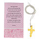 Pink enamelled cross in gold plated metal, Holy Communion 3 cm s3