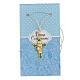 Blue enamelled cross in gold plated metal, Holy Communion 3 cm s1