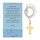 Croix Communion émail bleu clair métal doré 3 cm s3