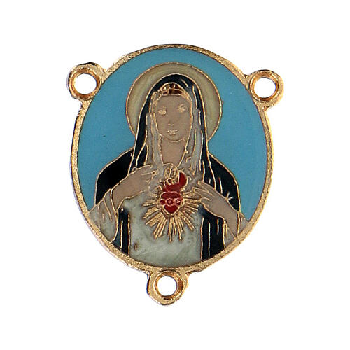Cruce esmaltado Virgen Sagrado Corazón 1