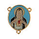 Rosary centerpiece, Sacred Heart of Mary enameled s1