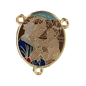 Médaille émaillée pour chapelet Vierge à l'Enfant