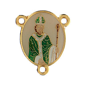 Rosary centerpiece, St Patrick enameled