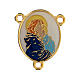 Rosary centerpiece golden enamel Madonna with Child s1
