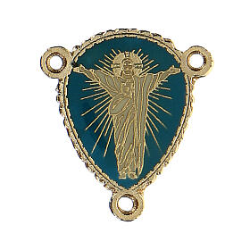 Médaille chapelet Christ ressuscité émaillée
