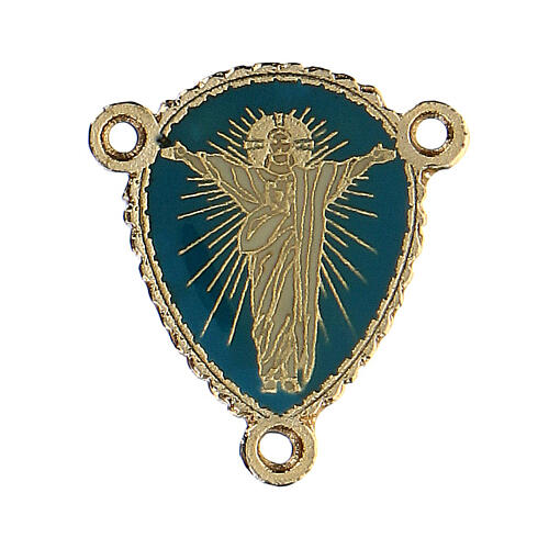 Médaille chapelet Christ ressuscité émaillée 1
