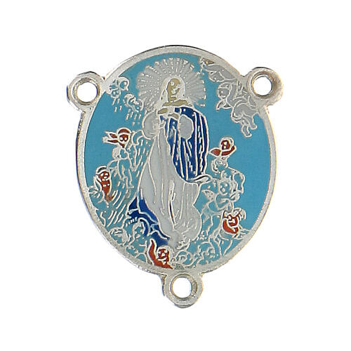 Rosary centerpiece Assumption of Mary enameled 1