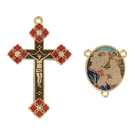 Krzyż i łącznik Madonna z Dzieciątkiem, różaniec do samodzielnego wykonania