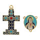 Cross, pendant with Sacred Heart of Mary DIY rosary s1