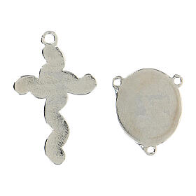 Cross, pendant with Our Lady of Miracles strass DIY rosary