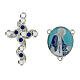 Cross, pendant with Our Lady of Miracles strass DIY rosary s1