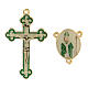Anhänger-Set gold Kreuz und heiliger Patrick, grün s1