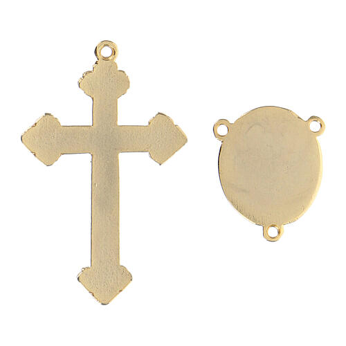 Anhänger-Set gold Kreuz und Maria mit dem Jesuskind, blau 2