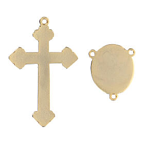 Anhänger-Set gold Kreuz und Maria mit dem Jesuskind, rosa