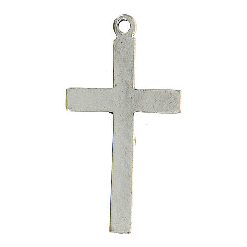 Zamak metal rosary cross with leaves 5x2.5 cm 3
