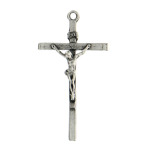 Simple zamak metal rosary cross 5x3 cm 1