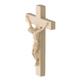Natural wood crucifix, 2 in, Val Gardena