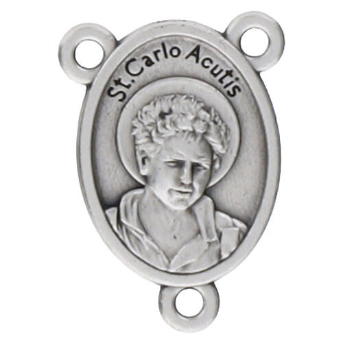 Crociera Carlo Acutis argentata 20x18 mm zama rosari fai da te 1