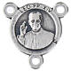 Round 0.4-inch silver-plated zamak rosary medal with Pope Leo XIV and St. Peter s1