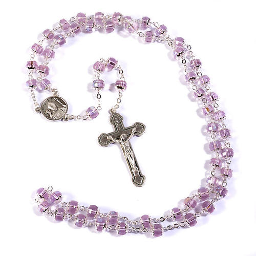 John Paul II rosary with transaparent pink beads 1