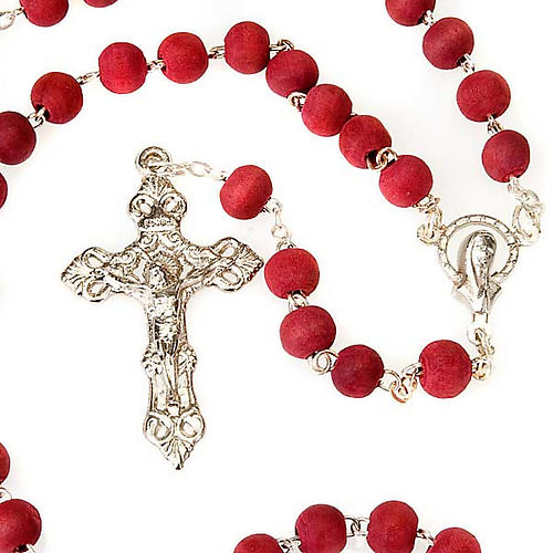 Rose-scented rosary with metal cross 1