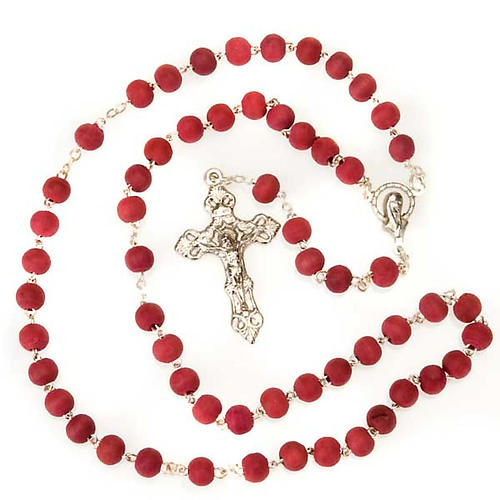 Rose-scented rosary with metal cross 2