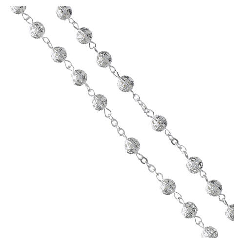 Rosario filigrana metallo argentato 6mm Miracolosa 4