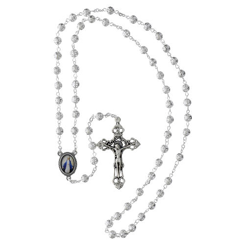 Terço filigrana metal prateado 6 mm Milagrosa 5