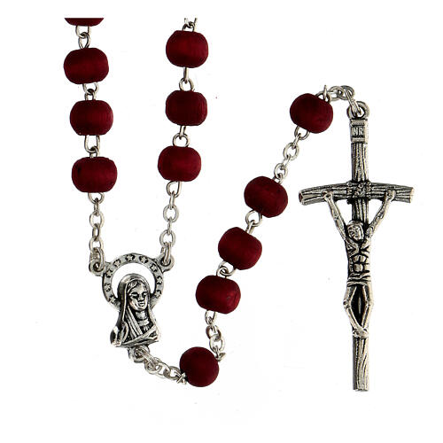 Rose-scented wood rosary 1