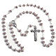 Pink strass and metal rosary s1