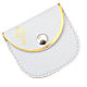 Portarosario similpelle bianco  croce oro s1