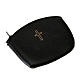 Brown rosary case with golden cross s5