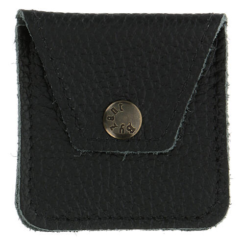 Leather rosary case black 1